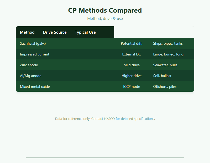 Cathodic Protection Guide: Sacrificial Anode & Impressed Current chart