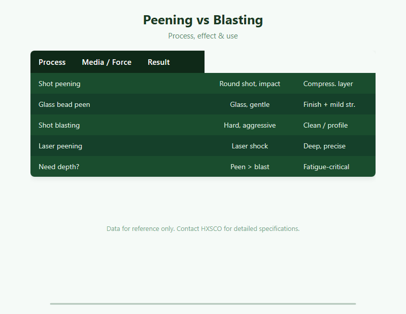 Shot Peening Guide: Surface Strengthening & Fatigue Life chart