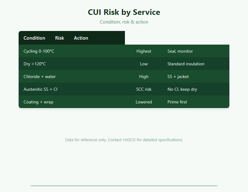 Corrosion Under Insulation (CUI): Cause, Detection & Prevention chart