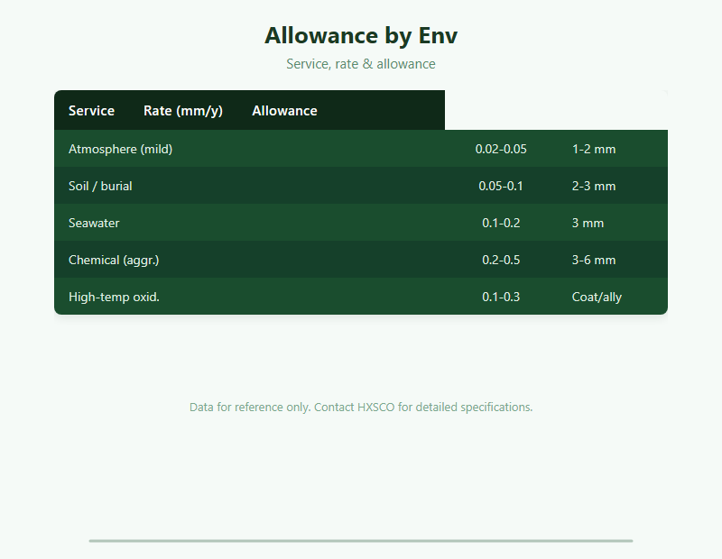 Corrosion Allowance Guide: How to Design for Metal Loss in Service chart