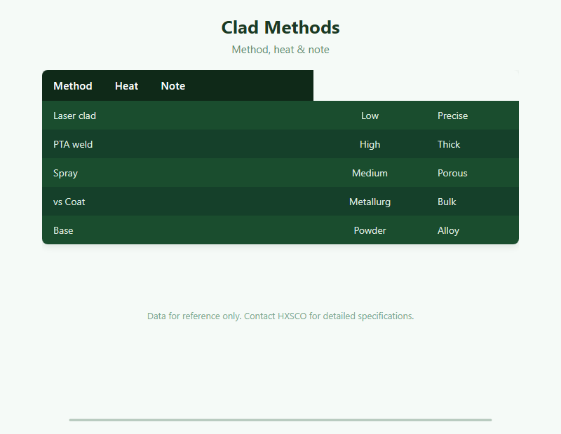 Laser Cladding Guide: Additive Hardfacing & Repair chart