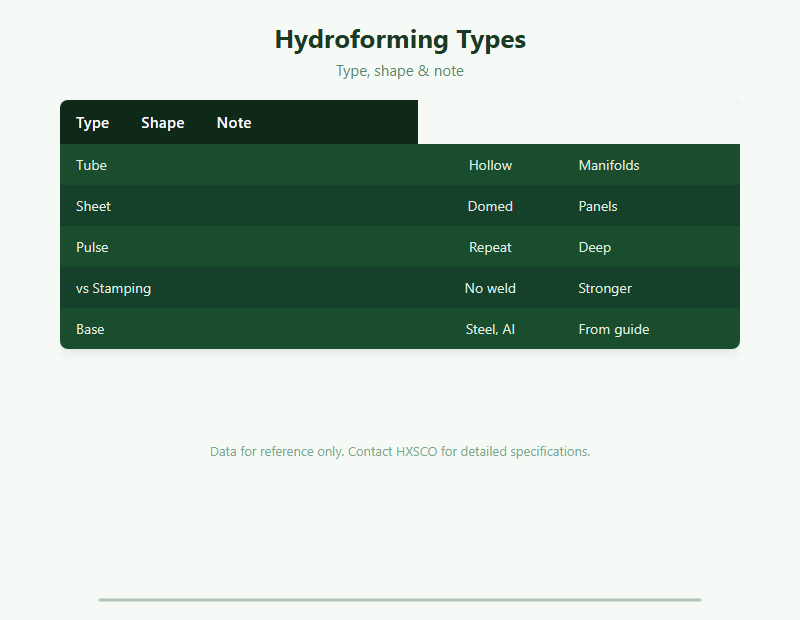 Hydroforming Guide: Tube & Sheet Hydroforming for Complex Shapes chart