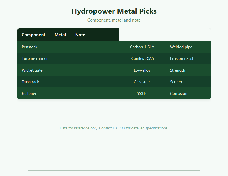 Metal for Hydropower Plants: A Buyer Guide chart