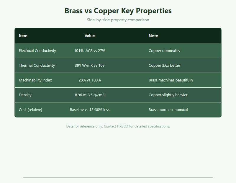 Brass vs Copper: How to Choose for Your Application chart