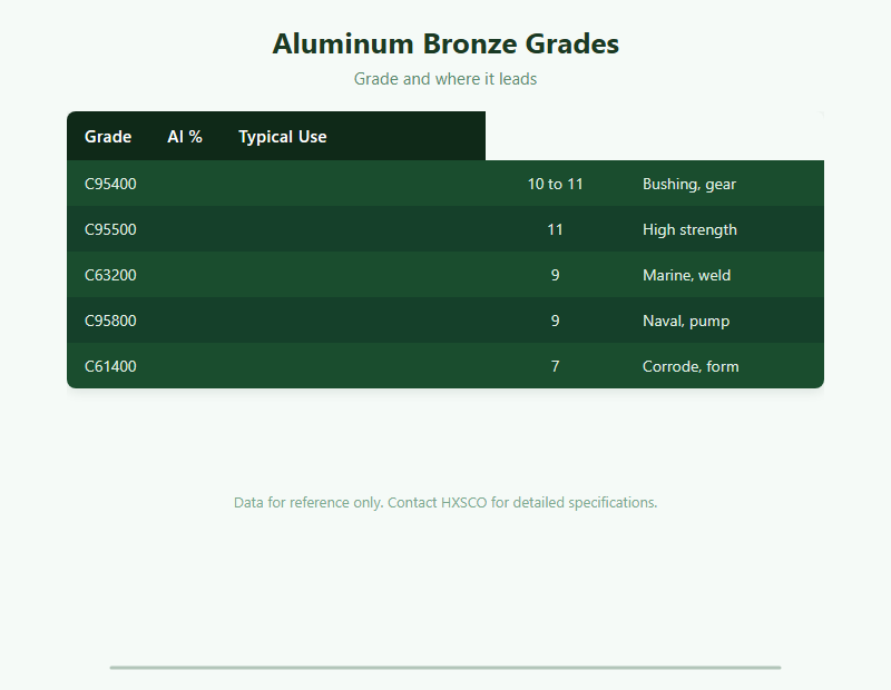 Aluminum Bronze: A Buyer Guide chart