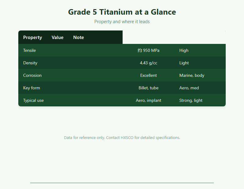 Grade 5 Titanium (Ti-6Al-4V): A Buyer Guide chart