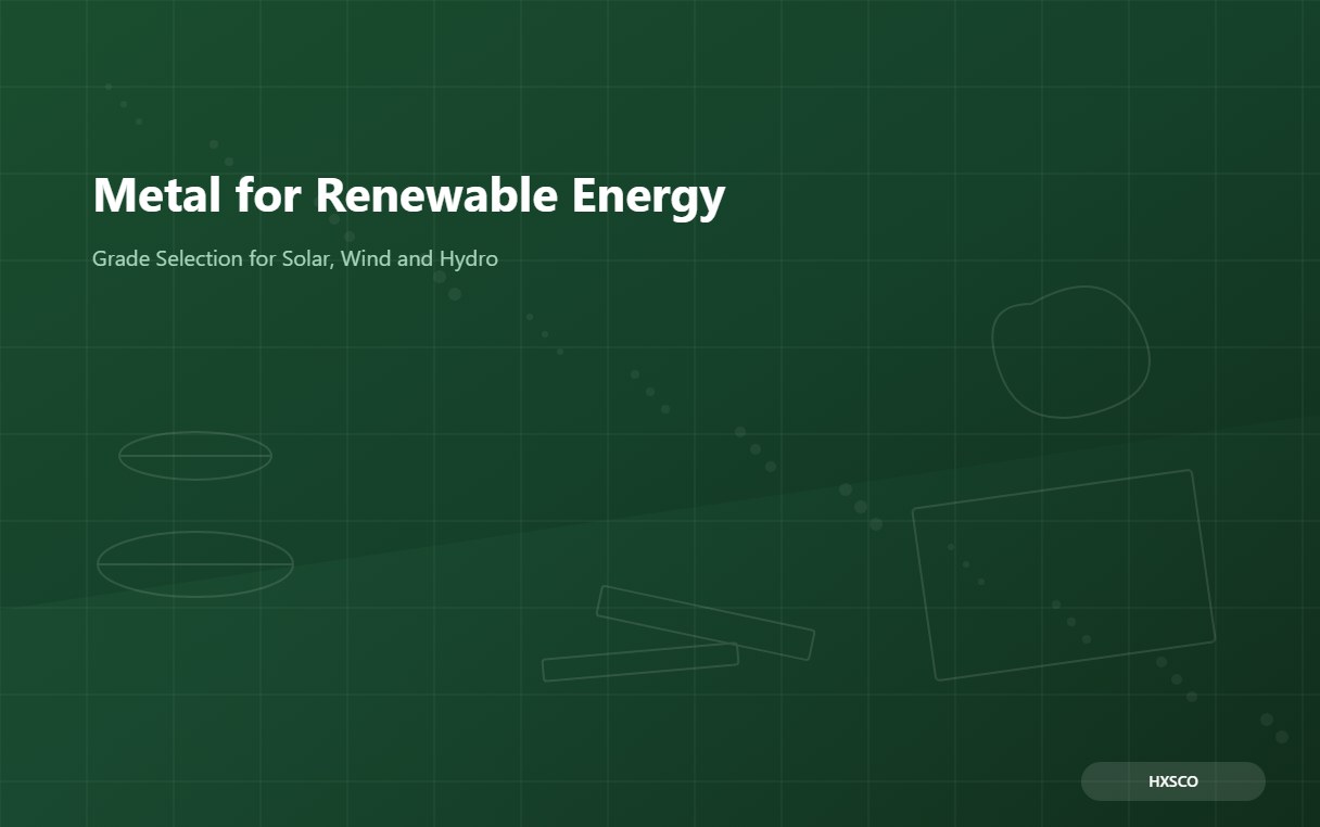 Metal for Renewable Energy: Solar, Wind and Hydro Grade Selection